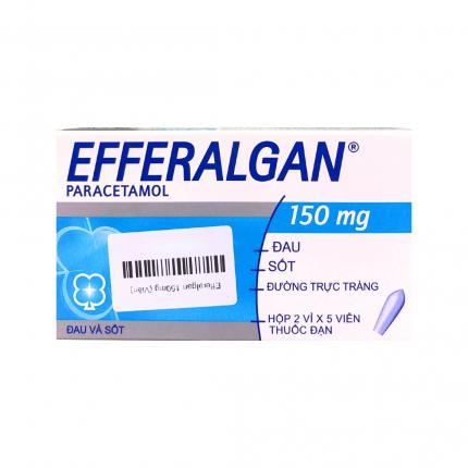 Thuốc đặt Efferalgan (150mg) - Điều trị giảm đau, hạ sốt hộp 10 viên