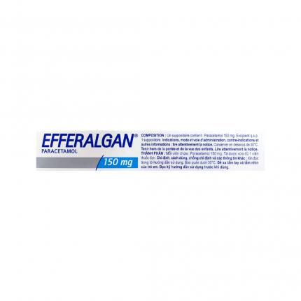 Thuốc đặt Efferalgan (150mg) - Điều trị giảm đau, hạ sốt hộp 10 viên