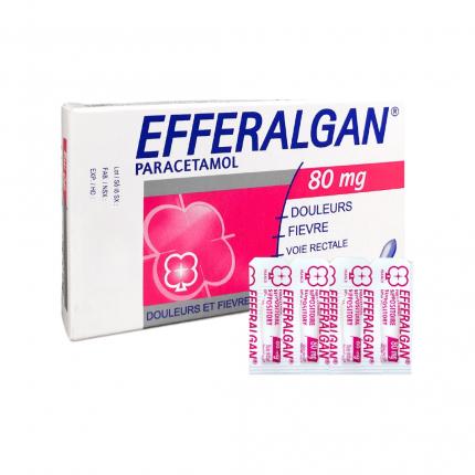 Thuốc đặt Efferalgan (80mg) - Điều trị giảm đau, hạ sốt hộp 10 viên