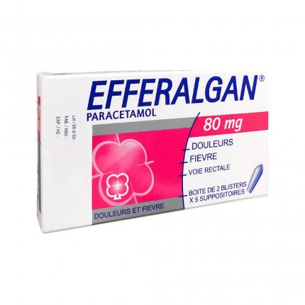 Thuốc đặt Efferalgan (80mg) - Điều trị giảm đau, hạ sốt hộp 10 viên