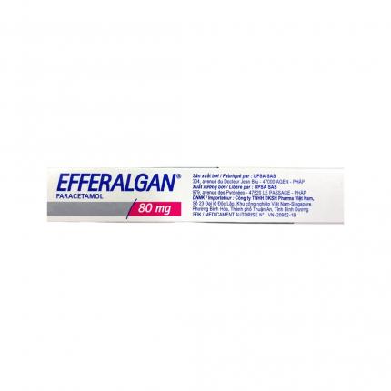 Thuốc đặt Efferalgan (80mg) - Điều trị giảm đau, hạ sốt hộp 10 viên