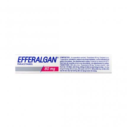 Thuốc đặt Efferalgan (80mg) - Điều trị giảm đau, hạ sốt hộp 10 viên