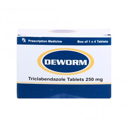 Mặt trước Deworm 250mg Trị bệnh sán lá gan