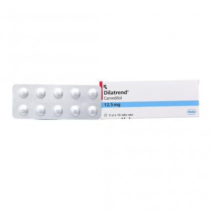Mặt trước thuốc Dilatrend 12,5Mg Trị Tăng Huyết Áp, Bệnh Mạch Vành