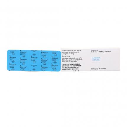 Mặt sau thuốc Dilatrend 12,5Mg Trị Tăng Huyết Áp, Bệnh Mạch Vành