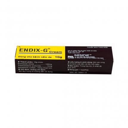 Mặt bên thuốc Endix-G 10 g Điều trị nấm da, viêm da