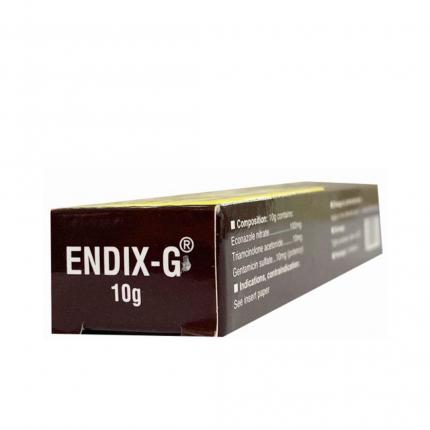 Mặt bên thuốc Endix-G 10 g Điều trị nấm da, viêm da