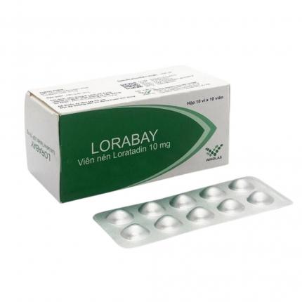 Thuốc Lorabay điều trị dị ứng Hộp 10 vỉ x 10 viên