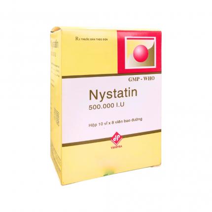 Thuốc Nystatin 500.000IU Vidipha - Phòng và điều trị nấm Candida hộp 80 viên