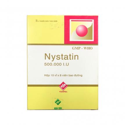 Thuốc Nystatin 500.000IU Vidipha - Phòng và điều trị nấm Candida hộp 80 viên