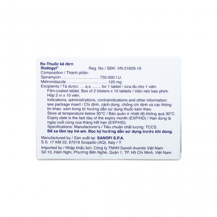 Thuốc Rodogyl 125mg - Điều trị nhiễm trùng răng miệng