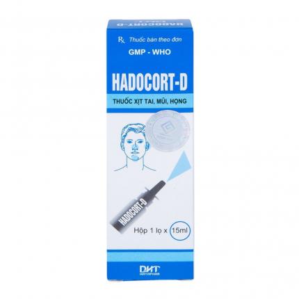 Thuốc xịt tai, mũi, họng Hadocort-D lọ 15ml