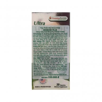 Ultra Memore Plus (30 viên) - Lưu thông khí huyết, tăng cường trí nhớ