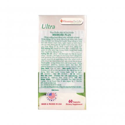 Ultra Memore Plus (60 viên) - Tăng cường tuần hoàn máu não