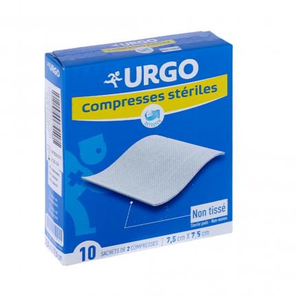 Hộp Urgo Compresses Stériles sạch vết thương 75cm x 75cm hộp 10 miếng