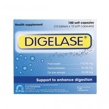Dìgelase giúp hỗ trợ tiêu hóa, giảm các triệu chứng khó tiêu, ợ hơi, ợ chua