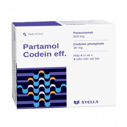 Viên sủi hạ sốt, giảm đau Partamol Codein eff