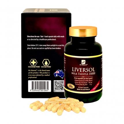 Mặt bên bổ gan LiverSol Milk Thistle 3500