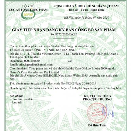 Giấy đăng ký công bố sản phẩm