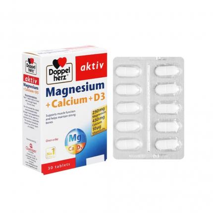 Viên uống Doppelherz aktiv Magnesium + Calcium + D3 hộp 30 viên