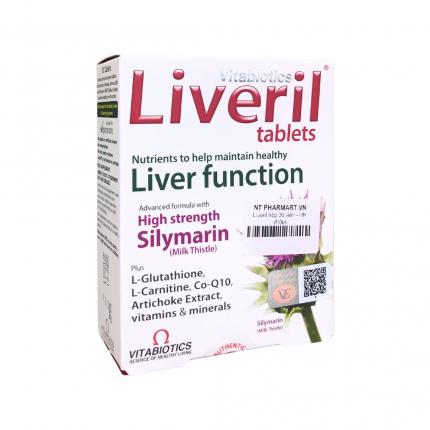 Vitabiotics Liveril - Hỗ trợ giải độc gan hộp 30 viên