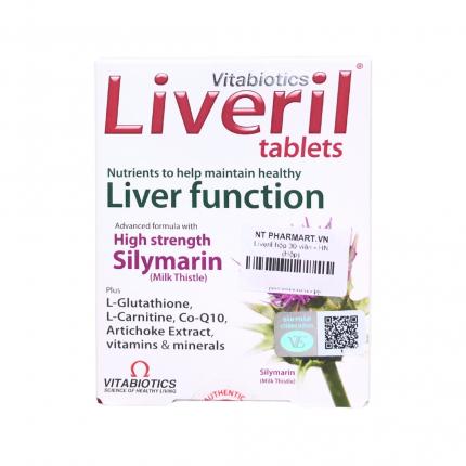 Vitabiotics Liveril - Hỗ trợ giải độc gan hộp 30 viên