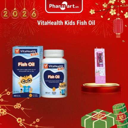 VitaHealth Kids Fish Oil - Viên nhai bổ mắt vị cam cho bé (30 viên)