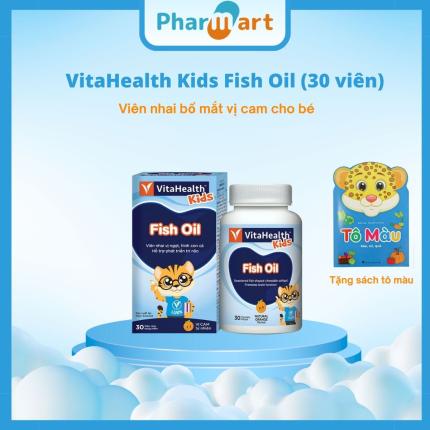VitaHealth Kids Fish Oil - Viên nhai bổ mắt vị cam cho bé (30 viên)