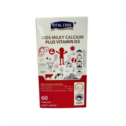 1 hộp Vital Code Kids Milky Calcium Plus Vitamin D3 60 viên