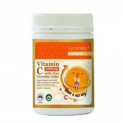 Vitatree Vitamin C 1000 mg with Zinc - Tăng cường đề kháng