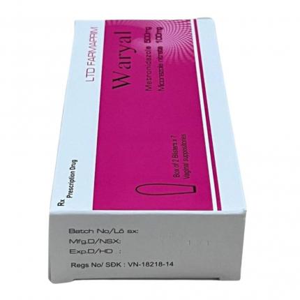 Waryal hộp 2 vỉ x 7 viên đặt âm đạo Moldova