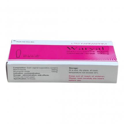 Waryal hộp 2 vỉ x 7 viên đặt âm đạo Moldova