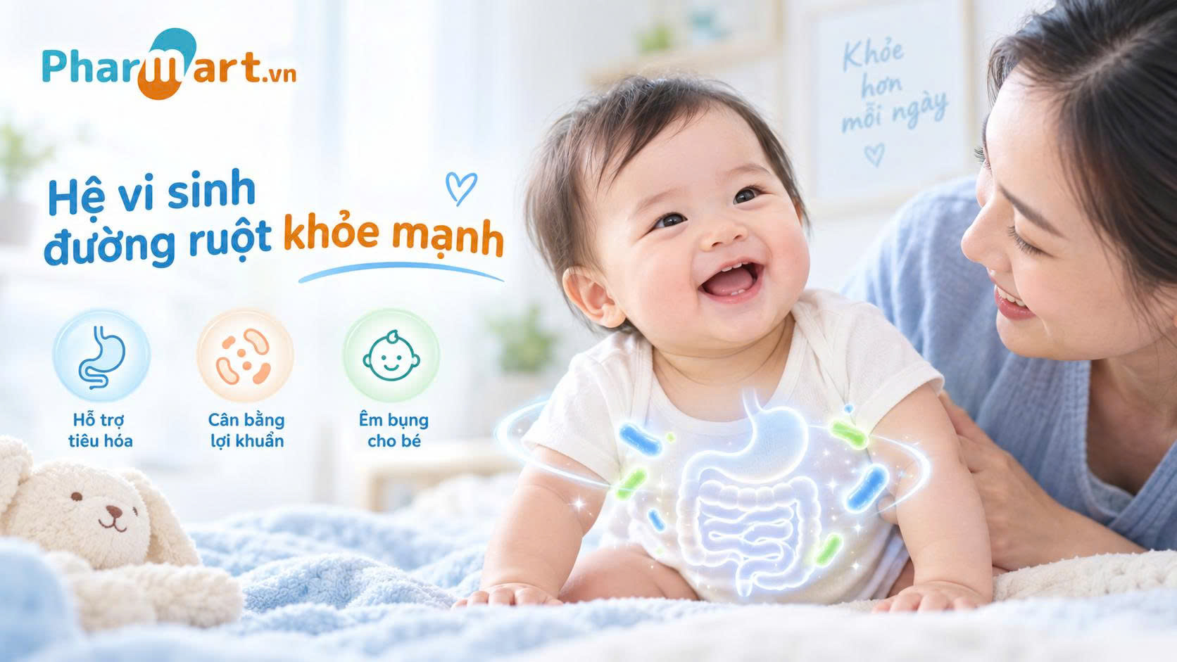 Hệ vi sinh đường ruột rất quan trọng với sức khỏe trẻ nhỏ
