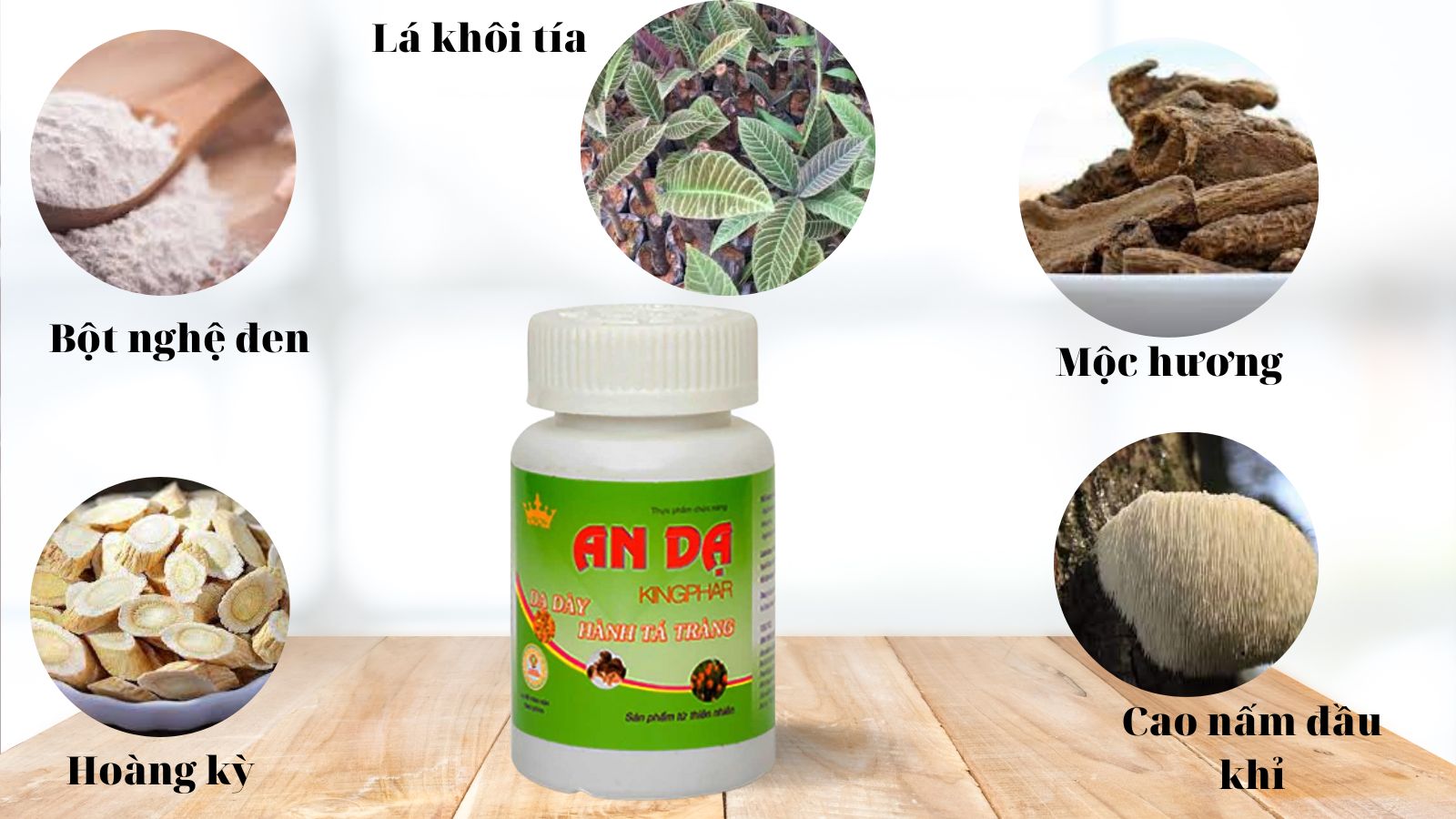 An Dạ Kingphar có thành phần dược liệu thiên nhiên rất tốt cho người bị đau dạ dày