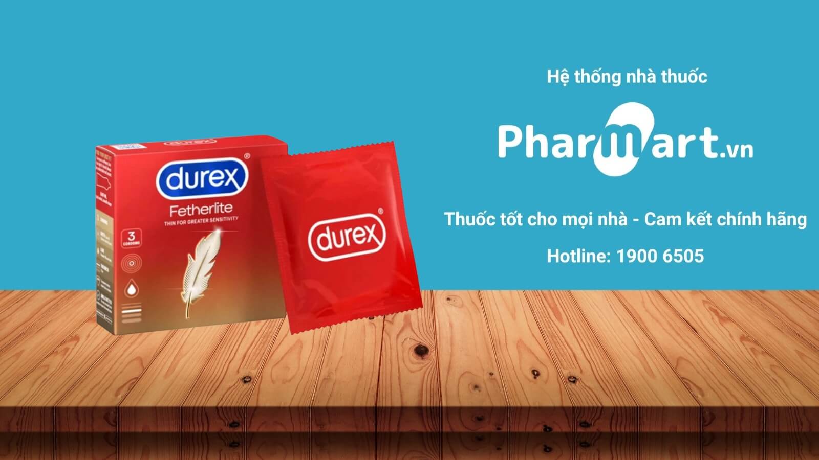 Bao cao su Durex Fetherlite Thin For Greater Sensitivity được phân phối chính hãng tại Pharmart