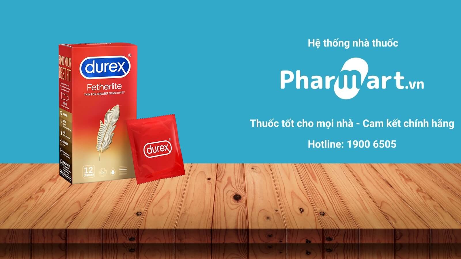 Bao cao su Durex Fetherlite Thin For Greater Sensitivity (12 chiếc) được phân phối chính hãng tại Pharmart