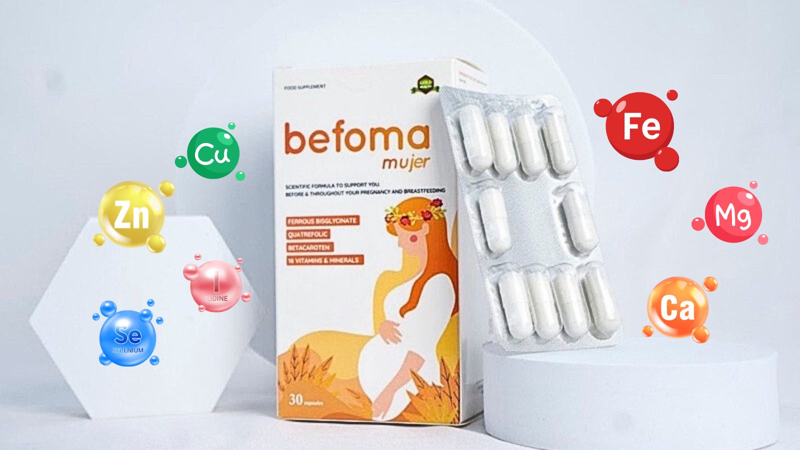 Các khoáng chất cần thiết cho phụ nữ mang thai có trong Befoma Mujer