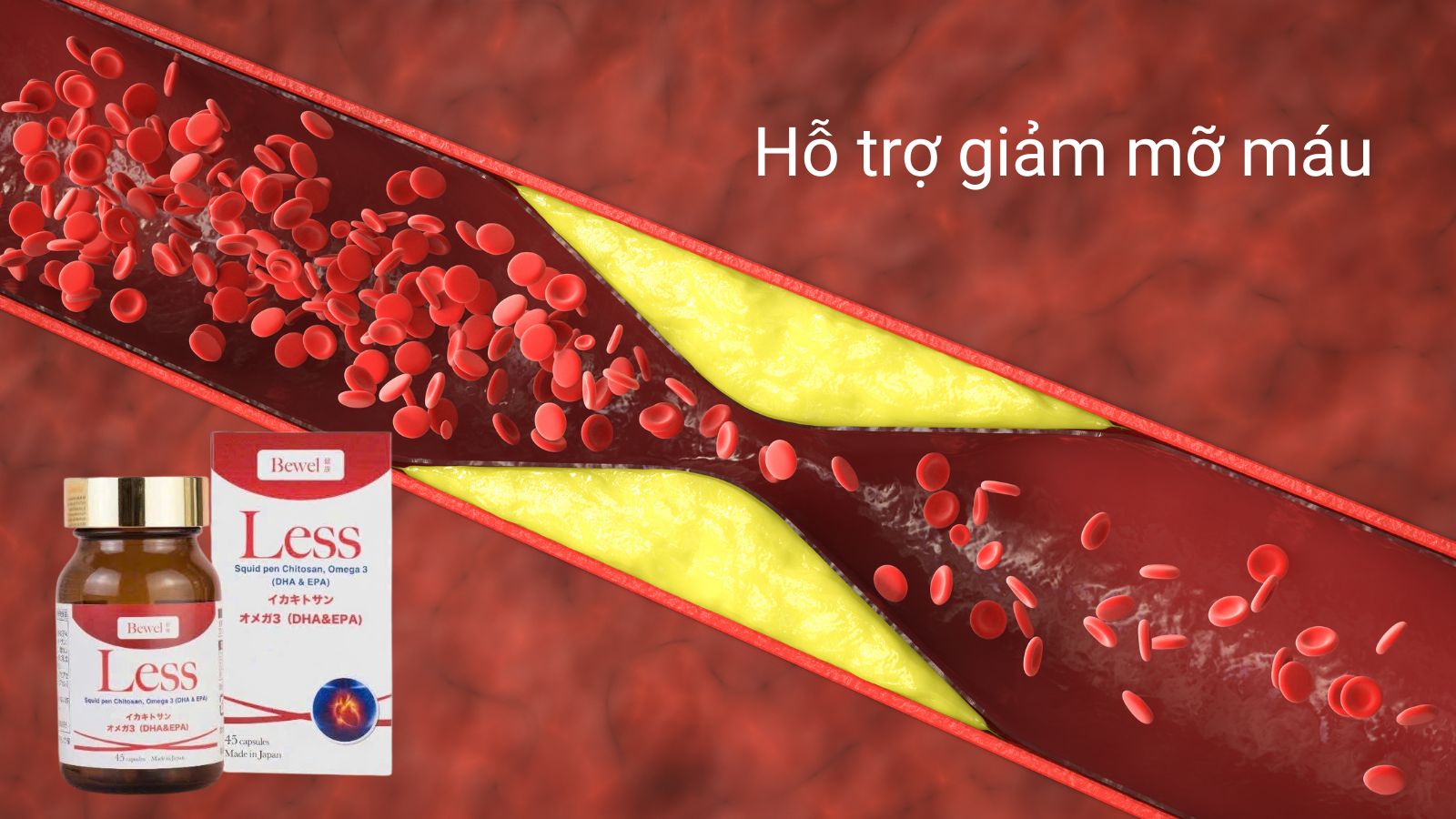 Bewell Less 45 vi&ecirc;n hỗ trợ giảm mỡ m&aacute;u