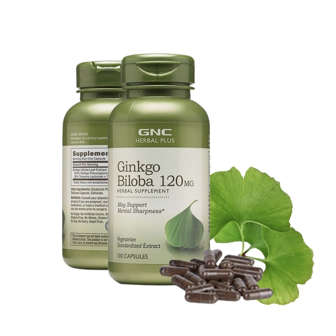 Bổ não GNC Herbal Plus Ginkgo Biloba 120mg (100 viên) Pharmart.vn