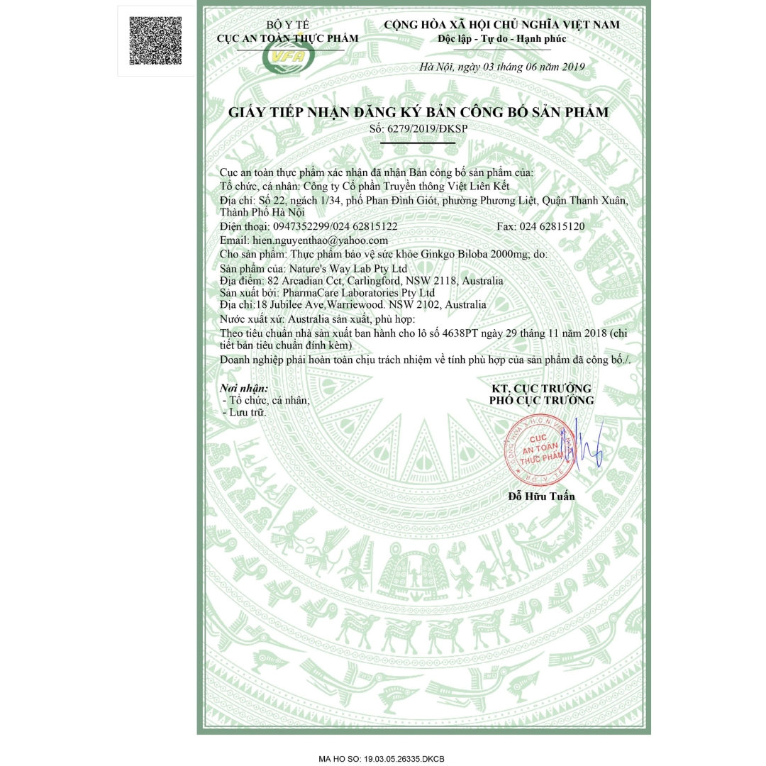 giấy công bố đăng ký sản phẩm