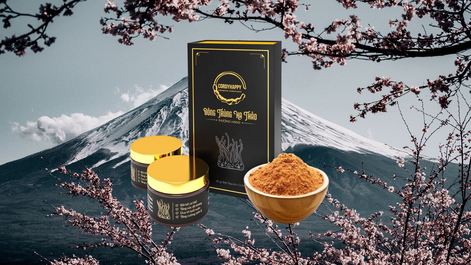 Bột Đông Trùng Hạ Thảo Nguyên Chất Cordy Happy