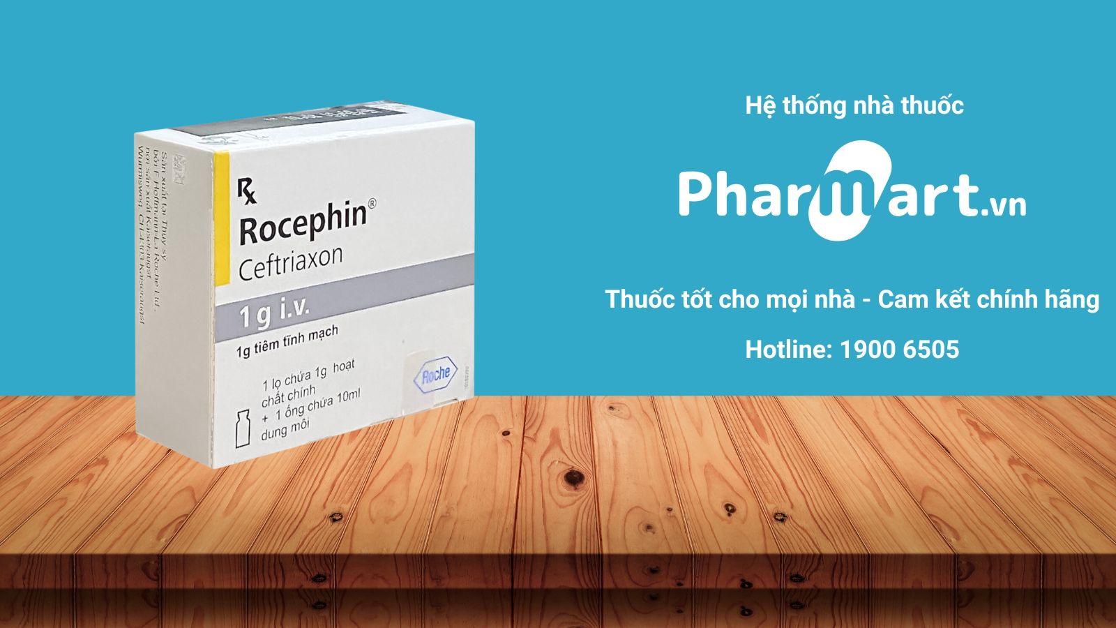 Mua ngay Bột pha ti&ecirc;m Rocephin 1g IV ch&iacute;nh h&atilde;ng tại Pharmart.vn