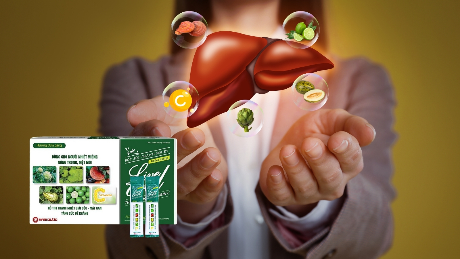Bột sủi thanh nhiệt Live Cool cùng bạn bảo vệ sức khỏe của gan