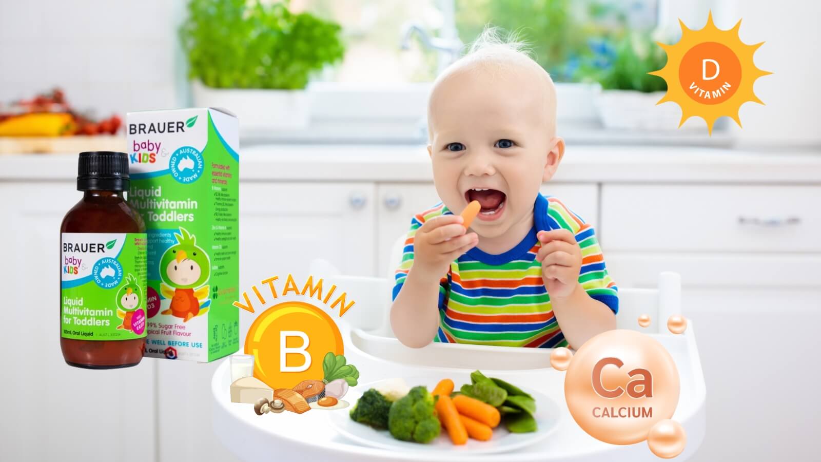 Brauer Liquid Multivitamin chứa nhiều vitamin và khoáng chất