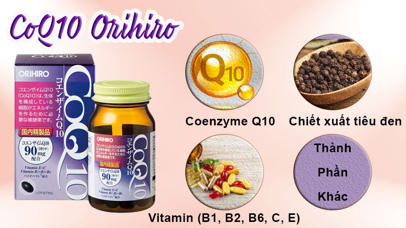 Thành phần của viên uống Coenzyme Q10 Orihiro