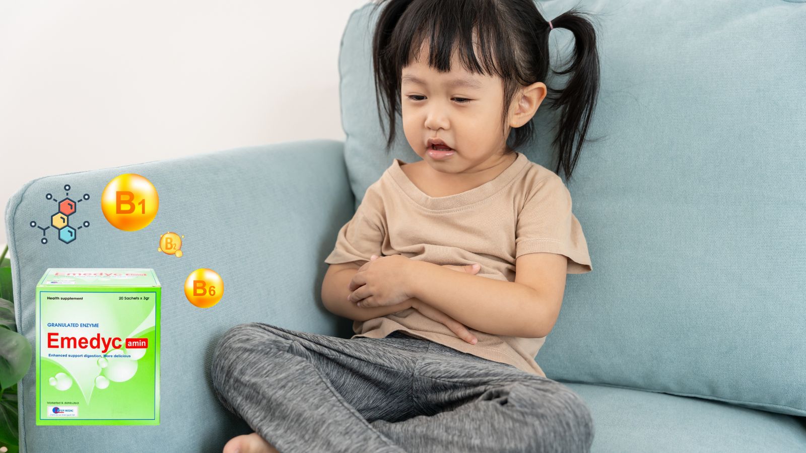 Cốm Emzym Emedyc hỗ trợ tiêu hóa, giảm triệu chứng khó tiêu, đầy bụng