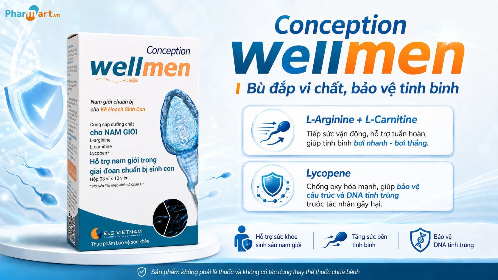 Wellmen Conception bổ sung dưỡng chất qu&yacute; cho nam giới chuẩn bị l&agrave;m cha