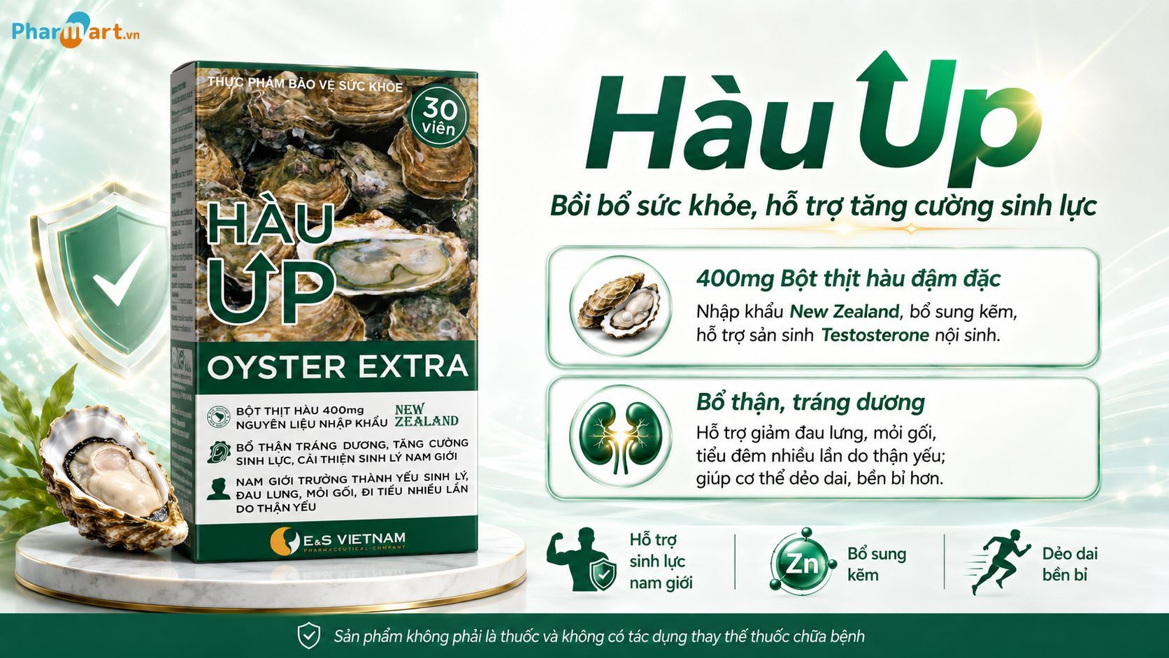 H&agrave;u Up bổ thận tr&aacute;ng dương nhờ chiết xuất bột thịt h&agrave;u c&ocirc; đặc