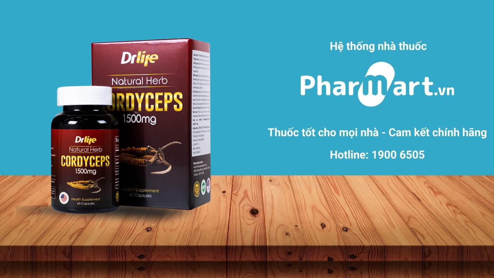 Viên uống Cordyceps 1500mg hiện đang được bày bán tại Pharmart.vn