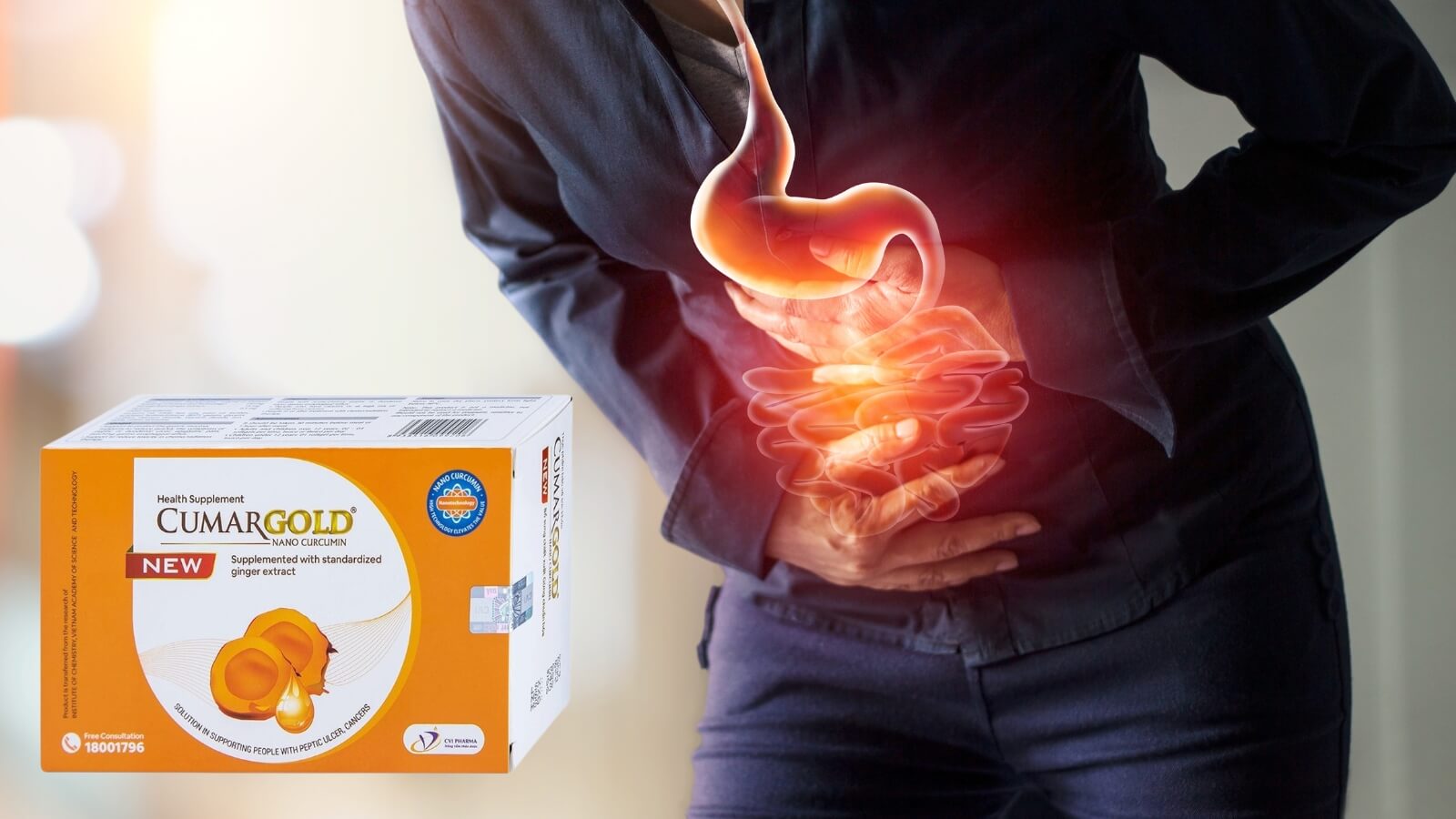 CumarGold New hỗ trợ bảo vệ dạ dày, cải thiện các triệu chứng của viêm loét dạ dày - tá tràng